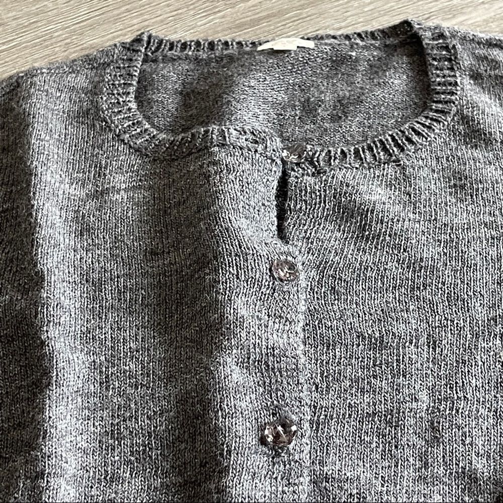 JCrew Women's L Alpaca & Wool Cardigan w/ Jewel Buttons - Picture 4 of 13